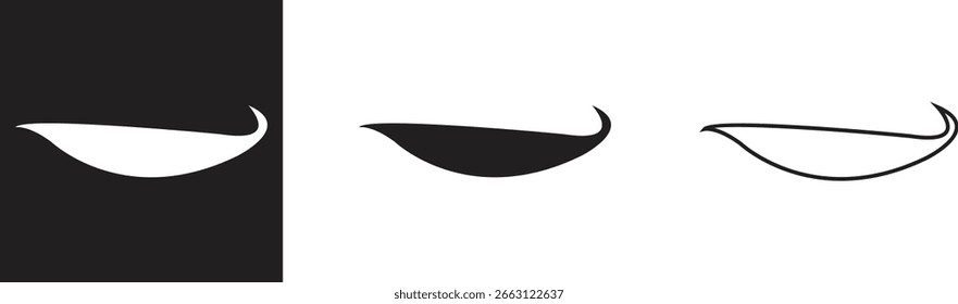 Swoosh Icons Vector Set, Collection and Group, Speed Motion Swirl Curves, Dynamic Wave Tail Shapes, Minimal Flat Line Style, Monochrome Silhouette Graphic Bundle for Logo, Sport and Abstract Design