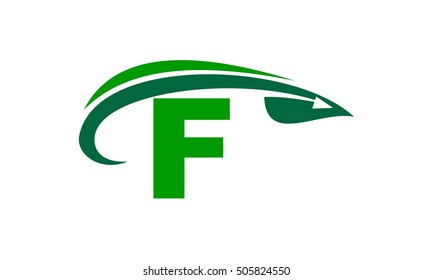 Swoosh Leaf Initial F
