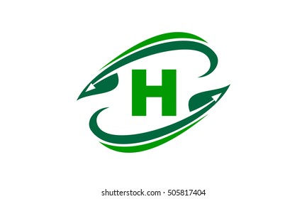 Swoosh Leaf Initial H