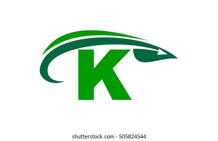 Swoosh Leaf Initial K
