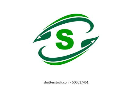 Swoosh Leaf Initial S