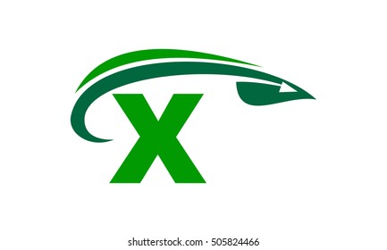 Swoosh Leaf Initial X