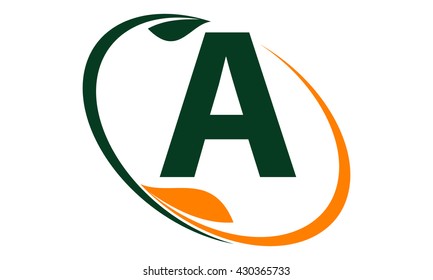 Swoosh Leaf Letter A
