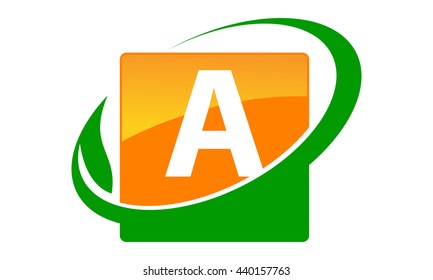 Swoosh Leaf Letter A