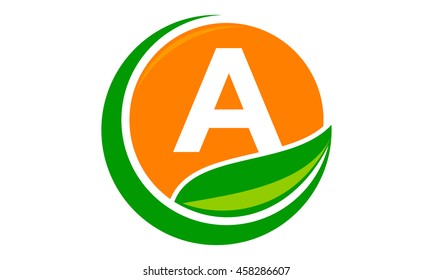 Swoosh Leaf Letter A