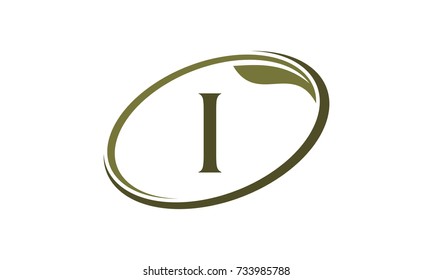 Swoosh Leaf Letter I