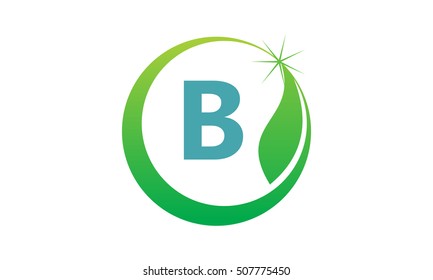 Swoosh Leaf Letter B
