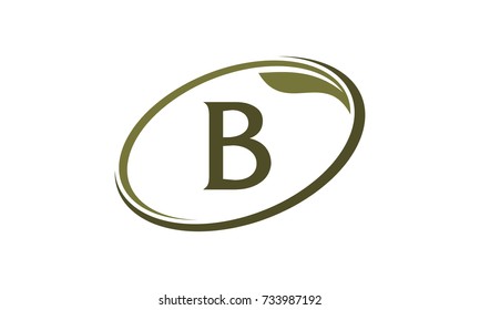 Swoosh Leaf Letter B