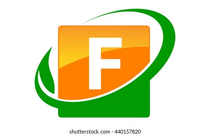 Swoosh Leaf Letter F