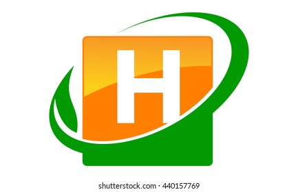 Swoosh Leaf Letter H