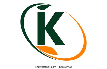 Swoosh Leaf Letter K