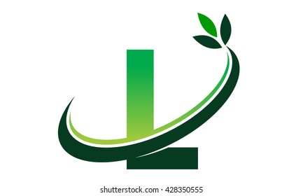 Swoosh Leaf Letter L