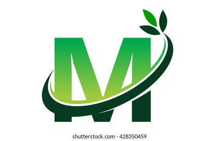 Swoosh Leaf Letter M