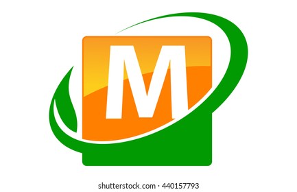 Swoosh Leaf Letter M