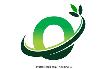 Swoosh Leaf Letter O