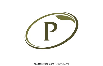 Swoosh Leaf Letter P
