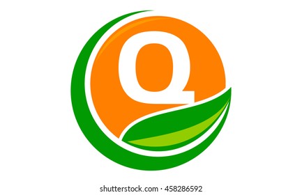 Swoosh Leaf Letter Q