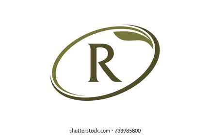 Swoosh Leaf Letter R