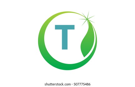 Swoosh Leaf Letter T