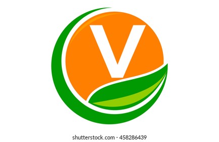 Swoosh Leaf Letter V