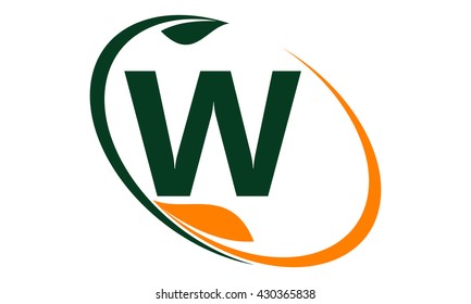 Swoosh Leaf Letter W