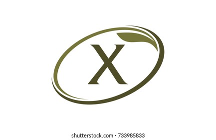 Swoosh Leaf Letter X