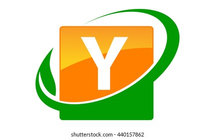 Swoosh Leaf Letter Y
