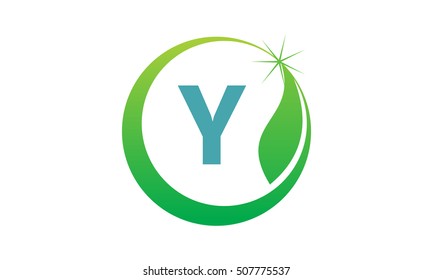 Swoosh Leaf Letter Y