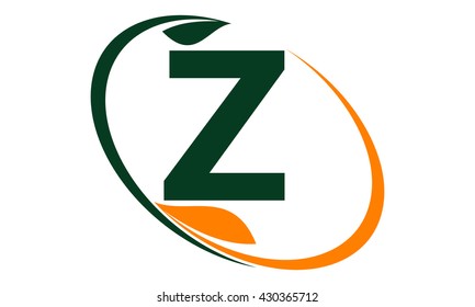 Swoosh Leaf Letter Z