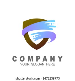 Swoosh letter g logo template, shield logos, speed and delivery design vector