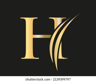 Swoosh Letter H Logo Design Business Stock Vector (Royalty Free ...