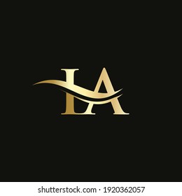 Swoosh Letter IA Logo Design for business and company identity. Water Wave IA Logo with modern trendy