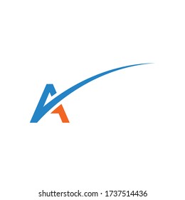 A swoosh letter logo design vector