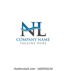 Swoosh Letter NL Logo Design Vector Template. NL Letter Logo Design