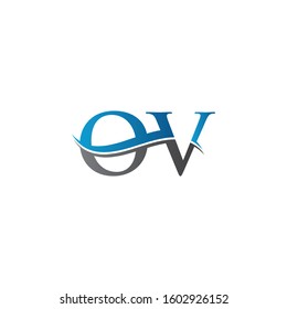 Swoosh Letter OV Logo Design Vector Template. OV Letter Logo Design
