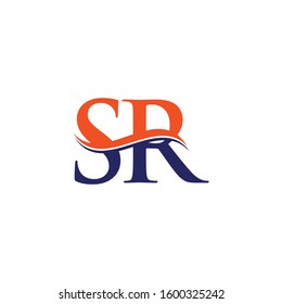 Swoosh Letter SR Logo Design Vector Template. Water Wave SR Logo Vector