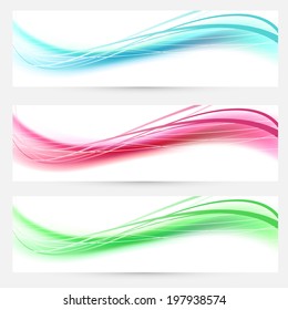 Swoosh line business cards templates. Vector illustration