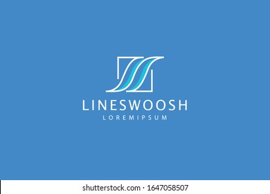 swoosh line logo. illustration of abstract waves. vector line icon template
