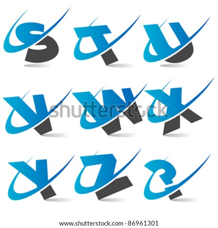Swoosh Logo Alphabet Set 3