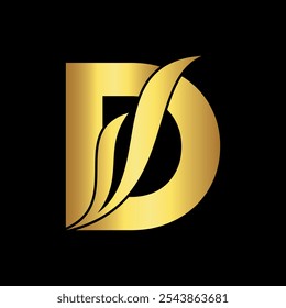 Swoosh Logo combine with letter D vector template