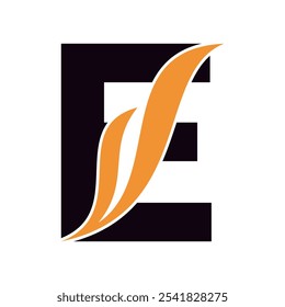 Swoosh Logo combine com o modelo de vetor letra E