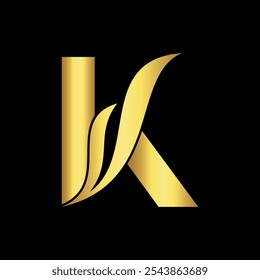 Swoosh Logo combine with letter K vector template