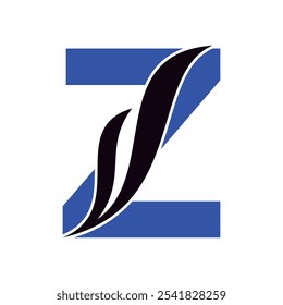 Swoosh Logo combine with letter Z vector template