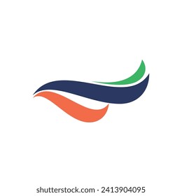 swoosh logo design vector template illustration in trendy style