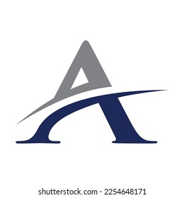 Una plantilla de carta de logo de swoosh