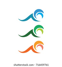 swoosh logo template in flat design