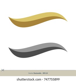 Swoosh Logo Template, Gold Wave Vector Illustration Design. Vector EPS 10.