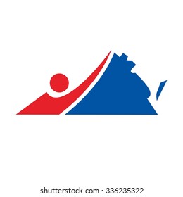 swoosh man logo vector.