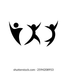 Swoosh People Logo Vector Template isolated on white background.