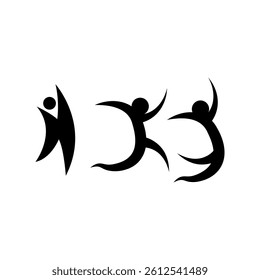 Swoosh People Logo Vector Template isolated on white background.